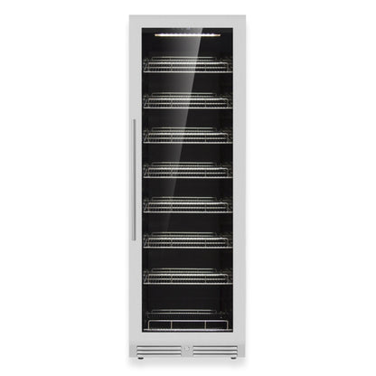 KingsBottle Large Beverage Refrigerator With Low-E Glass Door With Stainless Steel Trim Left Hand Hinge