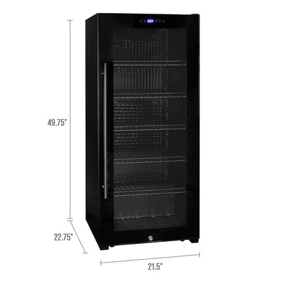 Allavino Contemporary 102 Bottle Single Zone Freestanding Wine Refrigerator with Black Glass Door