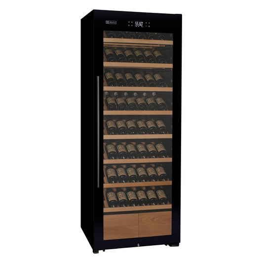 Allavino 29" Wide 248 Bottle Single Zone Black Glass Right Hinge Wine Refrigerator with Display Shelving