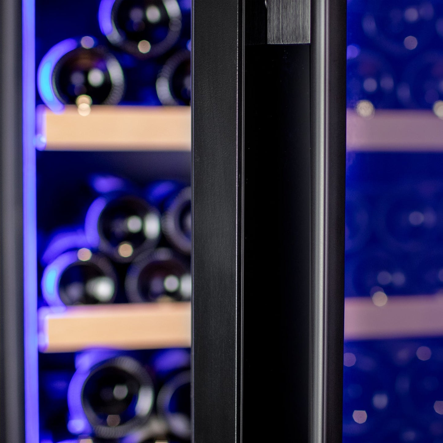 Allavino 29" Wide 248 Bottle Single Zone Black Glass Right Hinge Wine Refrigerator with Display Shelving