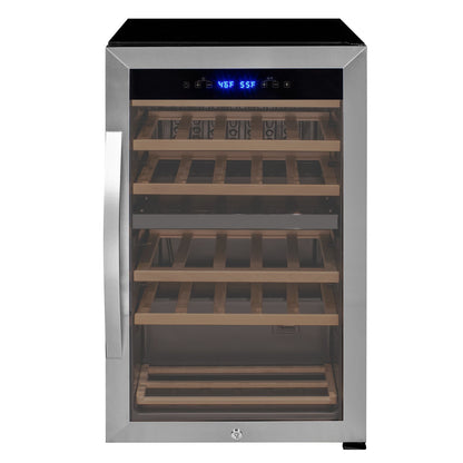 Allavino Cascina Series 28 Bottle Dual Zone Freestanding Wine Cooler Refrigerator with Stainless Steel Door