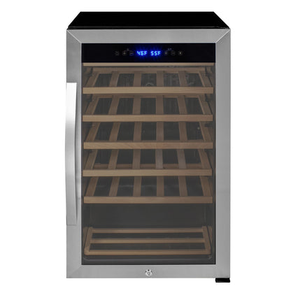 Allavino Cascina Series 33 Bottle Single Zone Freestanding Wine Refrigerator Cooler with Stainless Steel Door