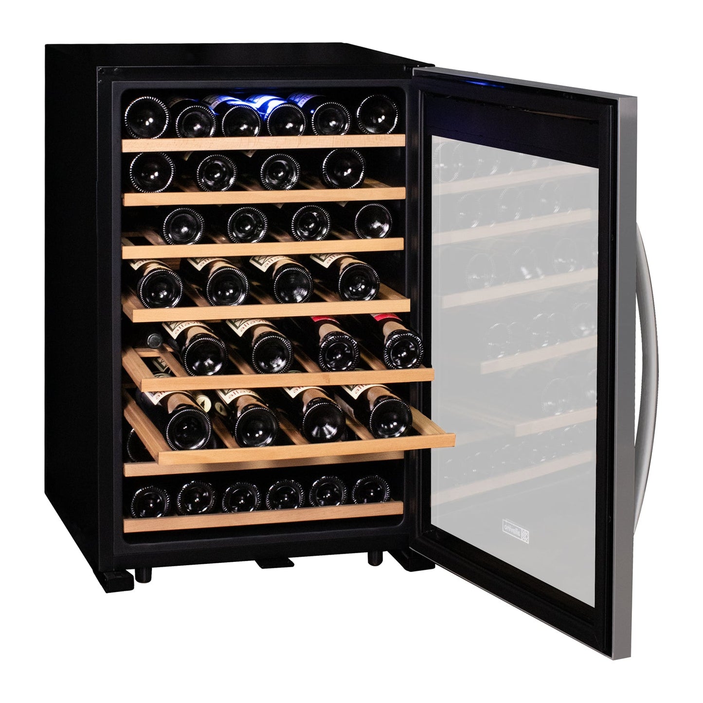 Allavino Cascina Series 55 Bottle Single Zone Freestanding Wine Refrigerator Cooler with Stainless Steel Door