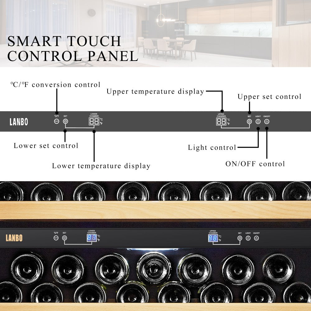 Lanbo Appliances Appliances Luxury 287 Bottles Dual Door Wine Cooler