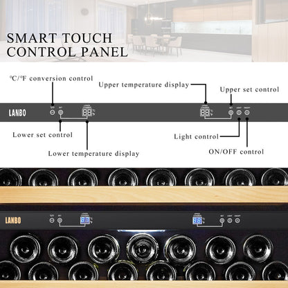 Lanbo Appliances Appliances Luxury 287 Bottles Dual Door Wine Cooler