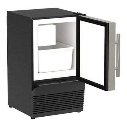 Marvel 14-In Low Profile Compact Crescent Ice Machine Stainless Steel Solid Reversible Door
