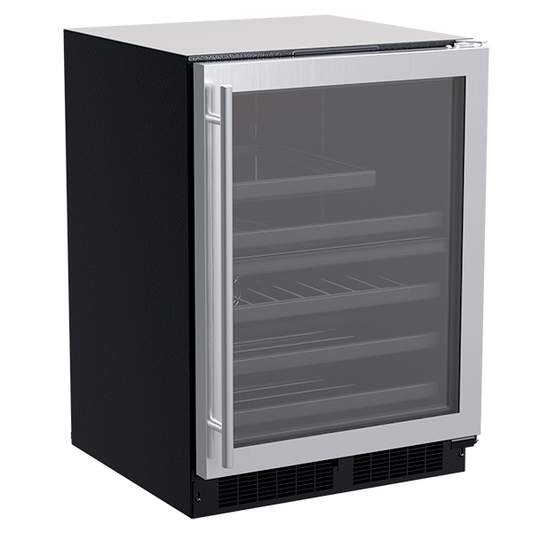 Marvel 24-In Built-In Dual Zone Wine And Beverage Center Stainless Steel Glass Reversible Door