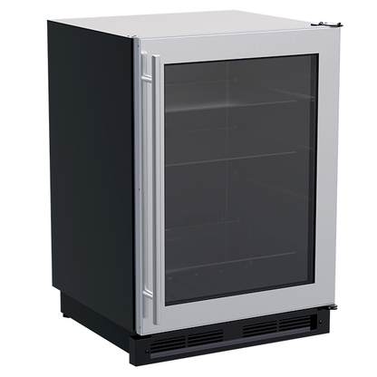 Marvel 24-In Built-In High-Capacity Beverage Center Stainless Steel Glass Reversible Door