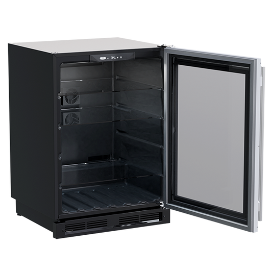 Marvel 24-In Built-In High-Capacity Beverage Center Stainless Steel Glass Reversible Door