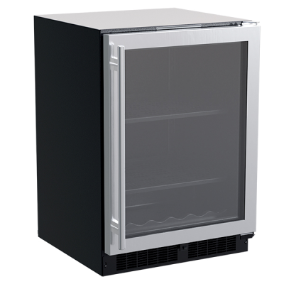 Marvel 24-In Built-In High-Capacity Beverage Center Stainless Steel Solid Reversible Door