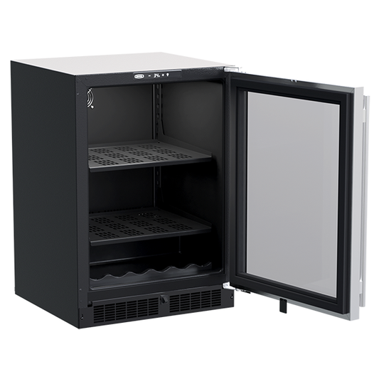 Marvel 24-In Built-In Beverage Center With 3-In-1 Convertible Shelves Panel Ready Glass Reversible Door