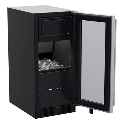Marvel 15-In Built-In Clear Ice Machine Stainless Steel Glass Reversible Door