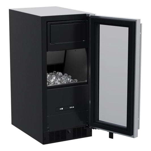 Marvel 15-In Built-In Clear Ice Machine Stainless Steel Glass Reversible Door