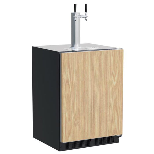 Marvel 24-in Built-in Dispenser with Twin Beer & Beverage Tap Panel Ready Solid Reversible Door