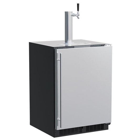 Marvel 24-in Built-in Dispenser with Single Beer & Beverage Tap Stainless Steel Solid Reversible Door