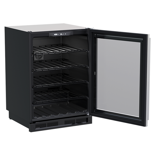 Marvel 24-In Built-In Single Zone Wine Refrigerator Stainless Steel Glass Reversible Door