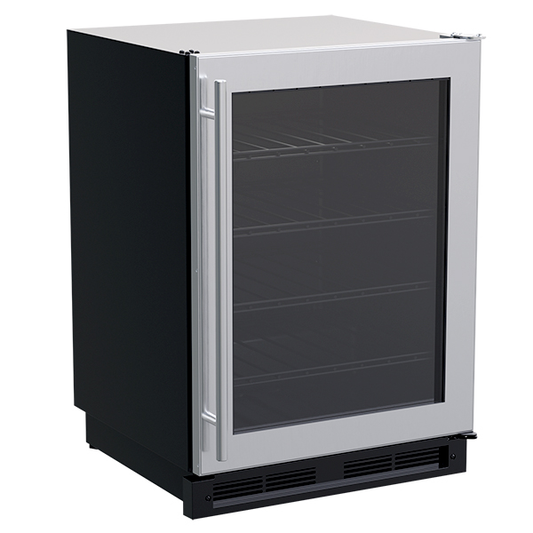 Marvel 24-In Built-In Single Zone Wine Refrigerator Stainless Steel Glass Reversible Door