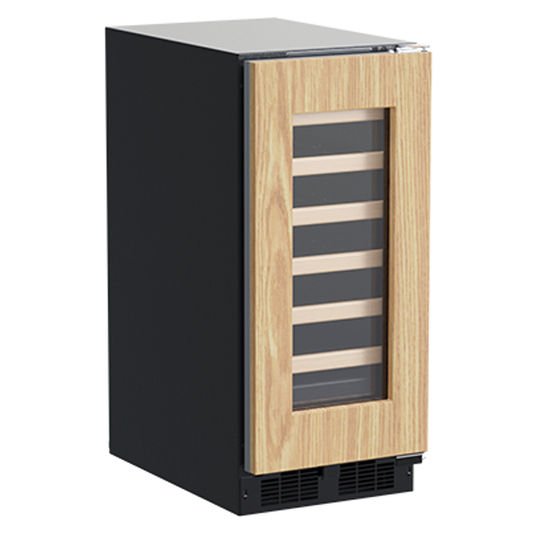 Marvel 15-In Built-In High-Efficiency Single Zone Wine Refrigerator Panel Ready Glass Reversible Door
