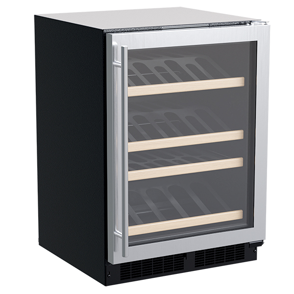 Marvel 24-In Built-In High-Efficiency Single Zone Gallery Display Wine Refrigerator Stainless Steel, Glass Reversible Door w/(3) Gallery Display Racks