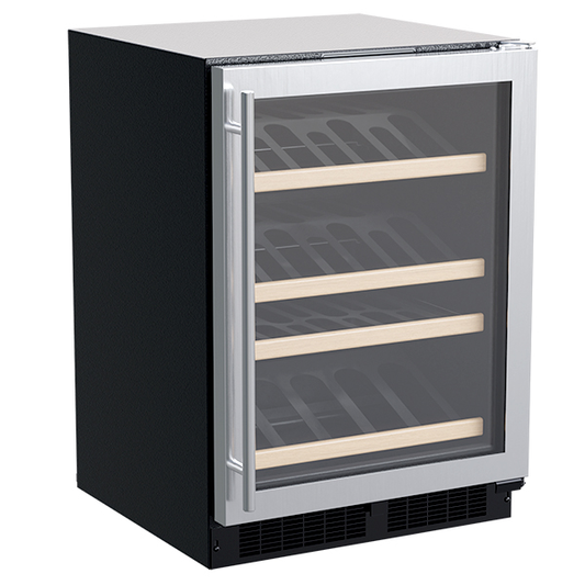 Marvel 24-In Built-In High-Efficiency Single Zone Gallery Display Wine Refrigerator Stainless Steel, Glass Reversible Door w/(3) Gallery Display Racks
