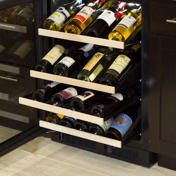 Marvel 24-In Built-In High-Efficiency Single Zone Gallery Display Wine Refrigerator Stainless Steel, Glass Reversible Door w/(3) Gallery Display Racks
