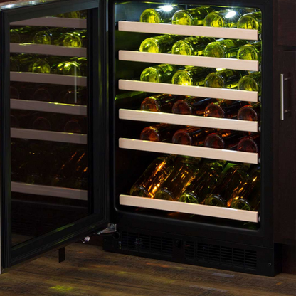 Marvel 24-In Built-In High-Efficiency Single Zone Wine Refrigerator Stainless Steel Glass Reversible Door With Display Rack