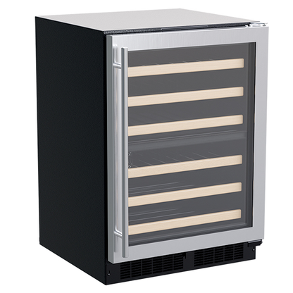 Marvel 24-In Built-In High-Efficiency Dual Zone Wine Refrigerator Stainless Steel Glass Reversible Door
