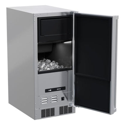 Marvel 15-In Outdoor Built-In Clear Ice Machine For Gravity Drain Applications Stainless Steel Solid Reversible Door