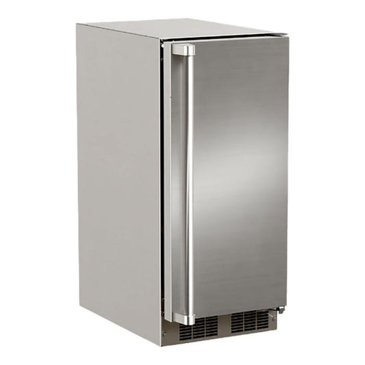 Marvel 15-In Outdoor Built-In Crescent Ice Machine Stainless Steel Solid Reversible Door