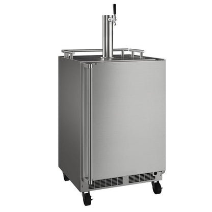 Marvel 24-in Outdoor Mobile Dispenser with Single Beer & Beverage Tap Stainless Steel Lock Reversible Door