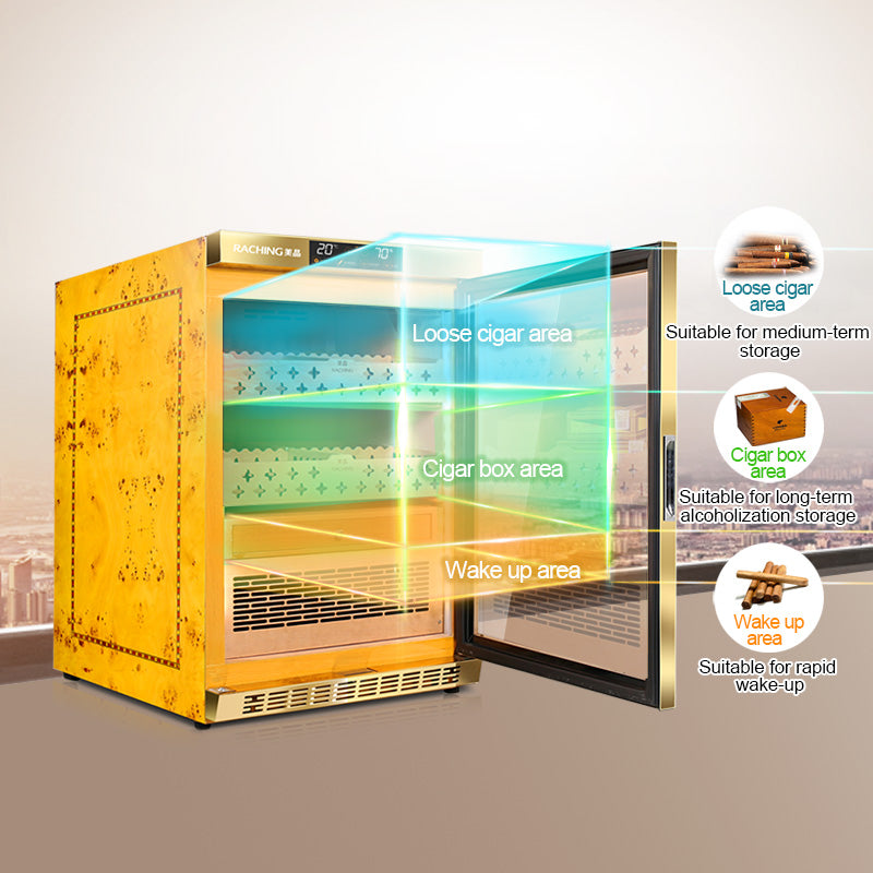 Raching MON800A Precision Electric Cigar Humidor Cabinet | 500–600 Cigars | ±1% Climate Control