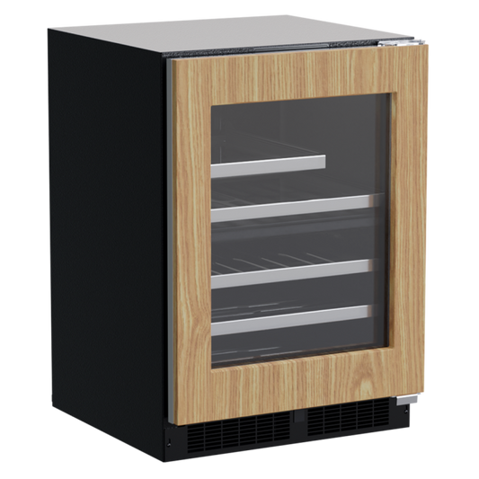 Marvel 24-In Professional Built-In Dual Zone Wine And Beverage Center Panel Ready Glass Lock Reversible Door