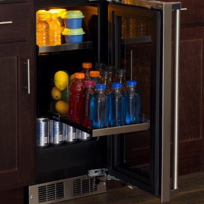 Marvel 15-In Professional Built-In Beverage Center With Stainless Steel Glass Lock Reversible Hinge