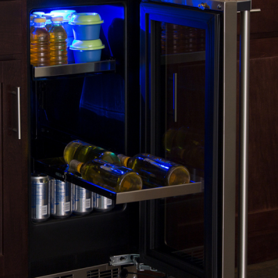 Marvel 15-In Professional Built-In Beverage Center With Stainless Steel Glass Lock Reversible Hinge