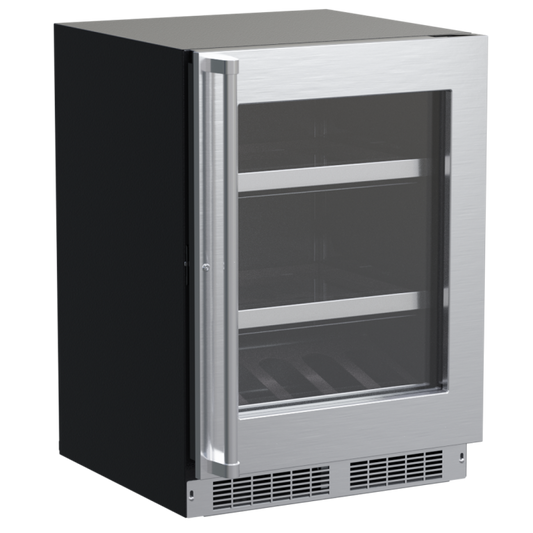 Marvel 24-In Professional Built-In Beverage Center With Stainless Steel Glass Lock Reversible Hinge