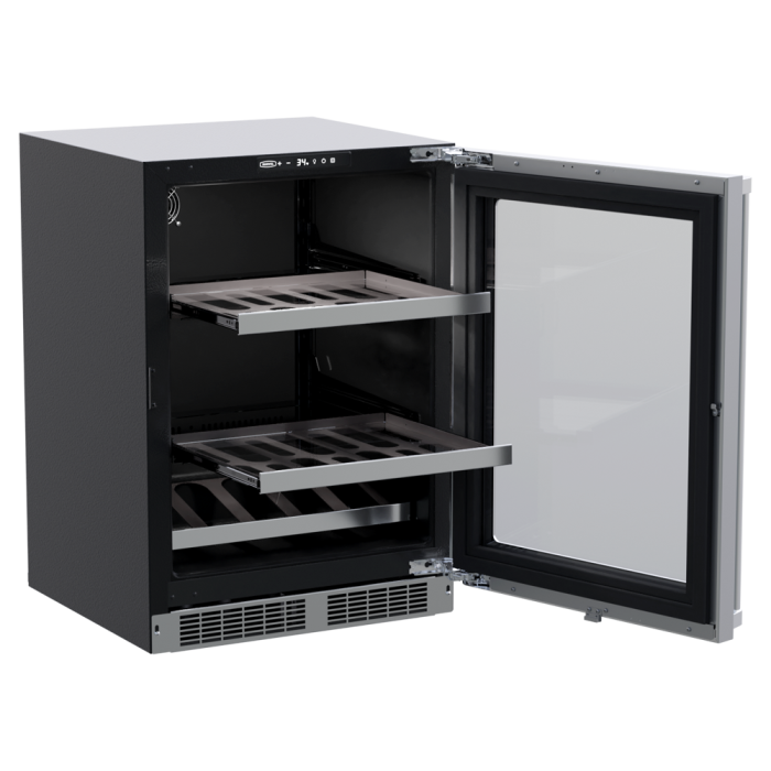 Marvel 24-In Professional Built-In Beverage Center With Stainless Steel Glass Lock Reversible Hinge