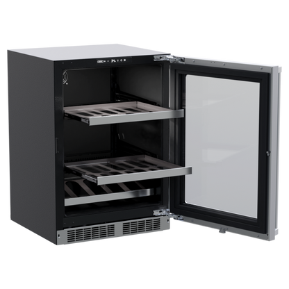 Marvel 24-In Professional Built-In Beverage Center With Stainless Steel Glass Lock Reversible Hinge