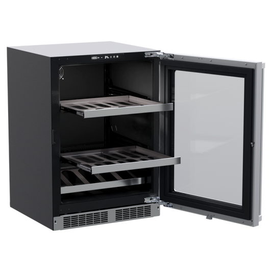 Marvel 24-In Professional Built-In Beverage Center With Stainless Steel Glass Lock Reversible Hinge