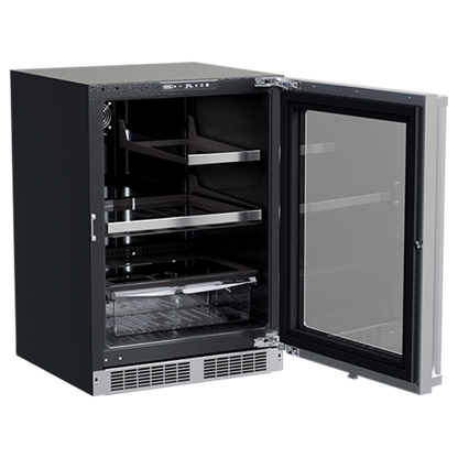 Marvel 24-In Professional Built-In Refrigerator With 3-In-1 Convertible Shelf, Maxstore Bin And Stainless Steel Glass Lock Reversible Hinge