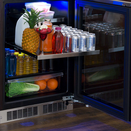 Marvel 24-In Professional Built-In Refrigerator With 3-In-1 Convertible Shelf, Maxstore Bin And Stainless Steel Glass Lock Reversible Hinge