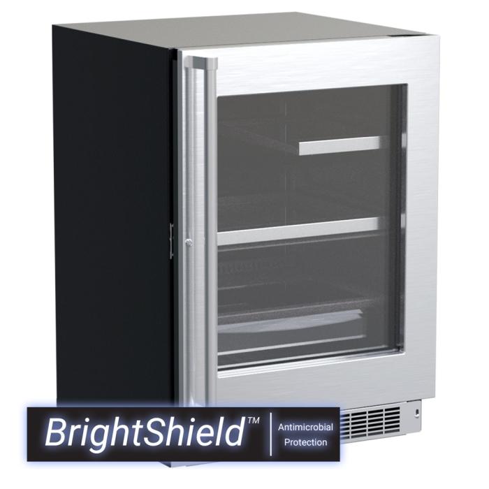 Marvel 24-In Marvel Professional Refrigerator With Brightshield Stainless Steel Glass Reversible Door