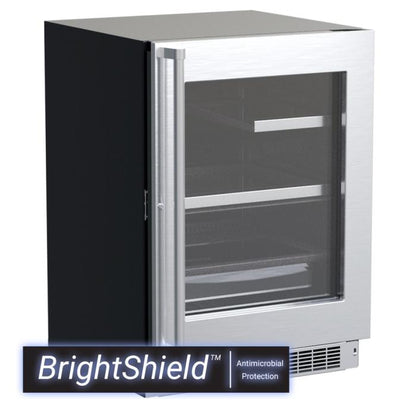 Marvel 24-In Marvel Professional Refrigerator With Brightshield Stainless Steel Glass Reversible Door