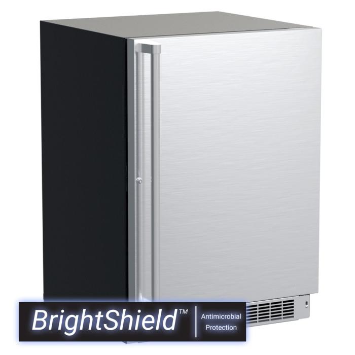 Marvel 24-In Professional Refrigerator With Brightshield Stainless Steel Solid Reversible Door