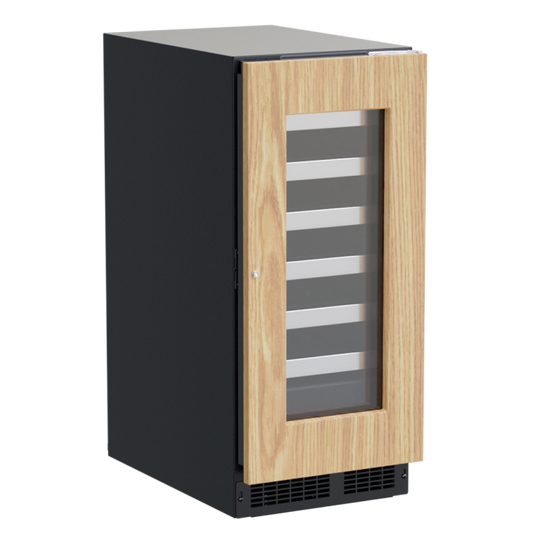 Marvel 15-In Professional Built-In Single Zone Wine Refrigerator With Panel Ready Glass Door Lock Reversible Hinge