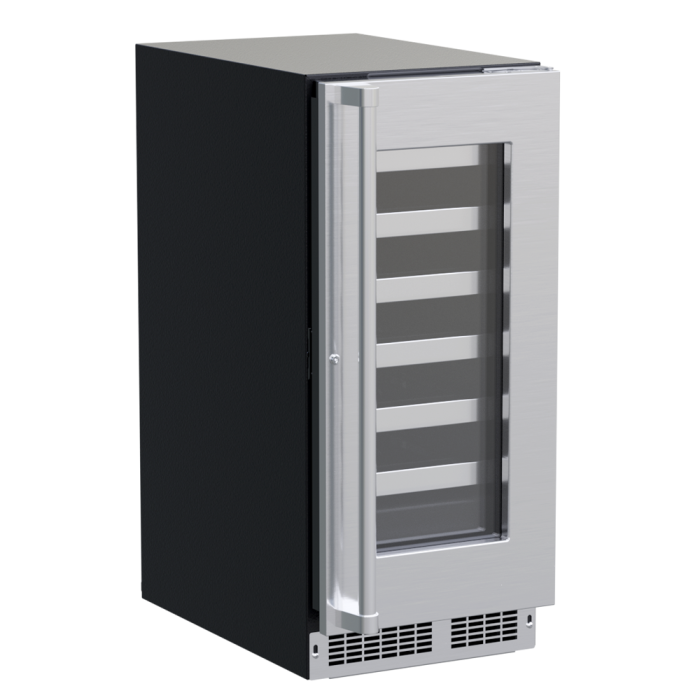 Marvel 15-In Professional Built-In Single Zone Wine Refrigerator With Stainless Steel Glass Lock Reversible Hinge