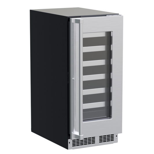 Marvel 15-In Professional Built-In Single Zone Wine Refrigerator With Stainless Steel Glass Lock Reversible Hinge