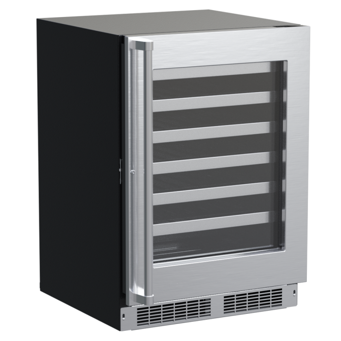 Marvel 24-In Professional Built-In Single Zone Wine Refrigerator With Stainless Steel Glass Lock Reversible Hinge