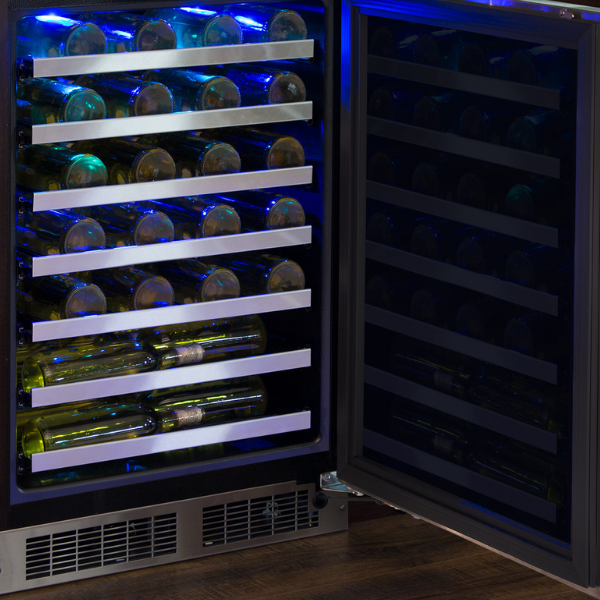 Marvel 24-In Professional Built-In Single Zone Wine Refrigerator With Stainless Steel Glass Lock Reversible Hinge