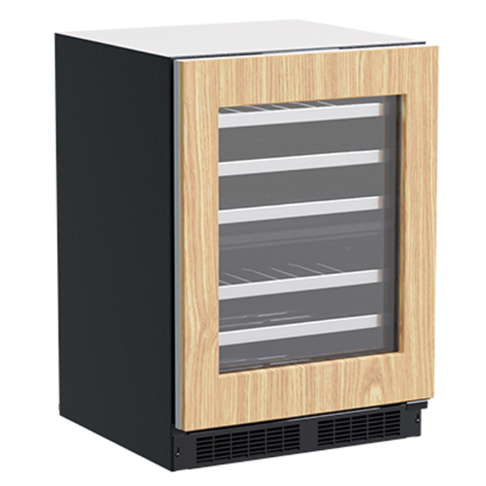 Marvel 24-In Professional Built-In Dual Zone Wine Refrigerator Panel Ready Glass Lock Reversible Door