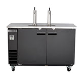 Maxx Cold 61 Inch 2 Liquids Beer Tower / Dispenser with Stainless Steel Top - Black